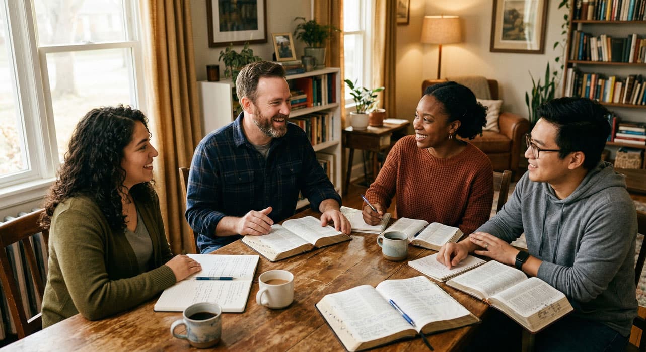 DNA discipleship group around a table